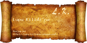 Lupu Kiliána névjegykártya